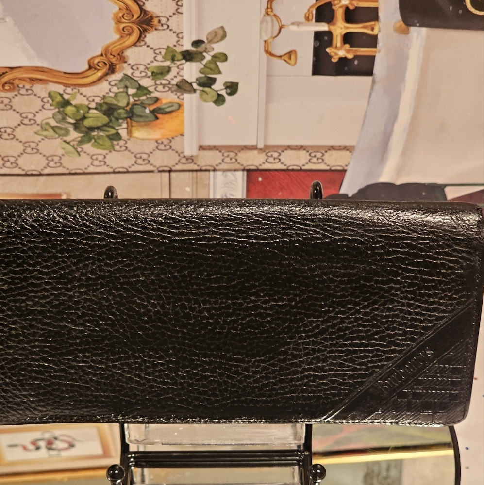 Burberry's Nova Check Black and Cream Textured Wallet